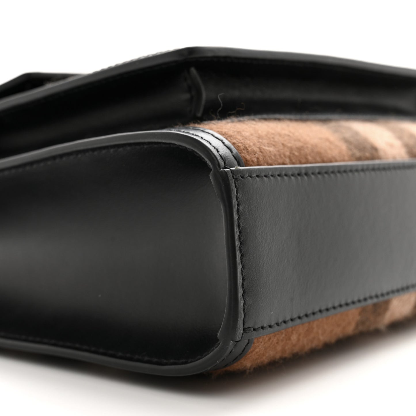 Smooth Calfskin Cashmere Check Mini Pocket Bag Brown