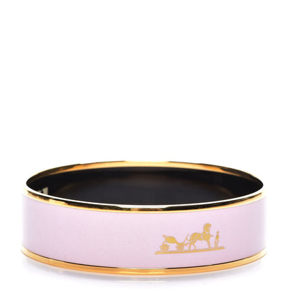 Hermes Enamel Printed Medium Caleche Bracelet 70 Rose Dragee 3 of 5