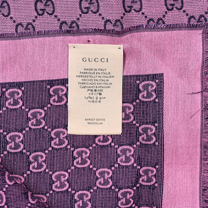 Gucci Cotton GG Monogram Lady Jammie Scarf Roseate Blue 3 of 3