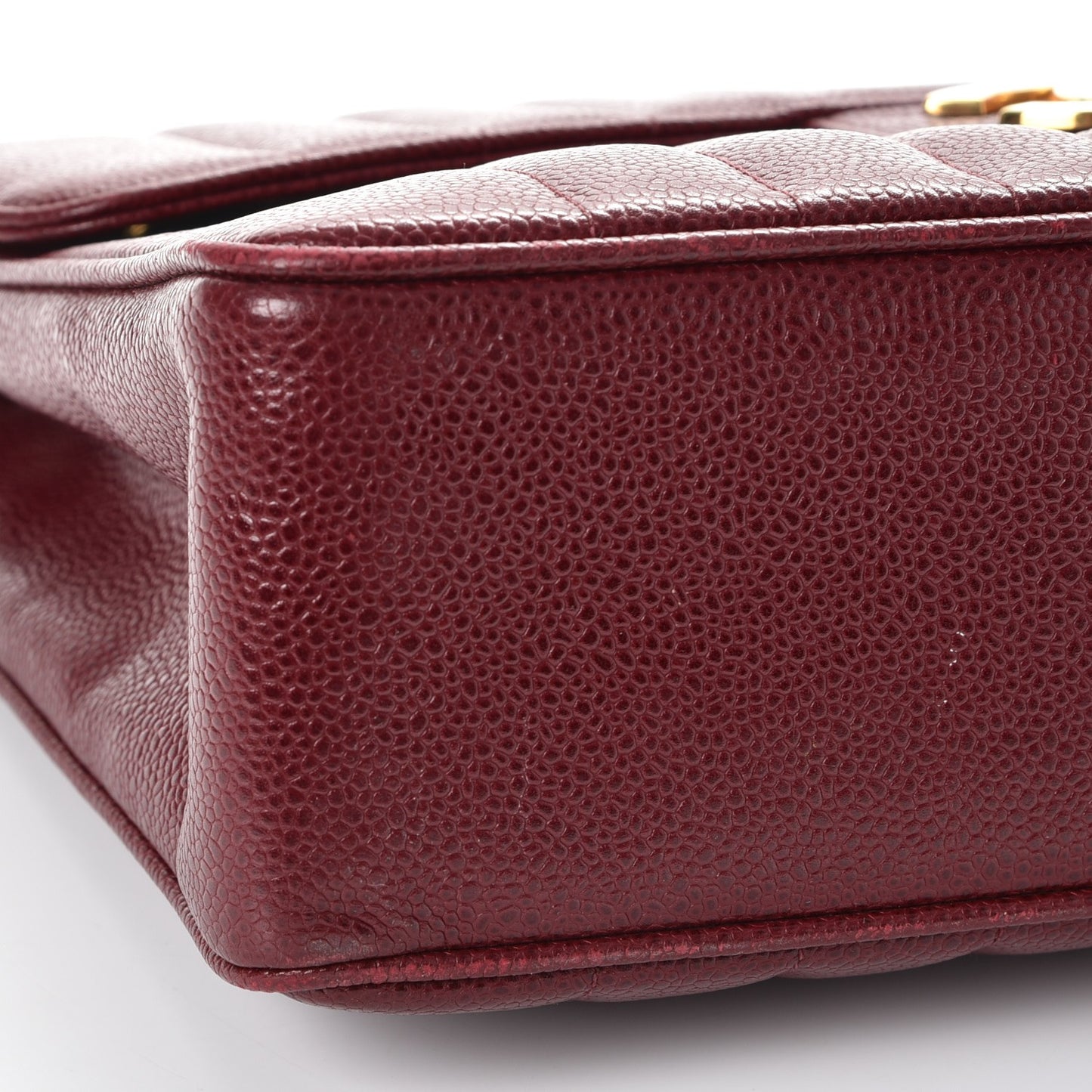 Caviar Vertical Quilt Jumbo Flap Dark Red