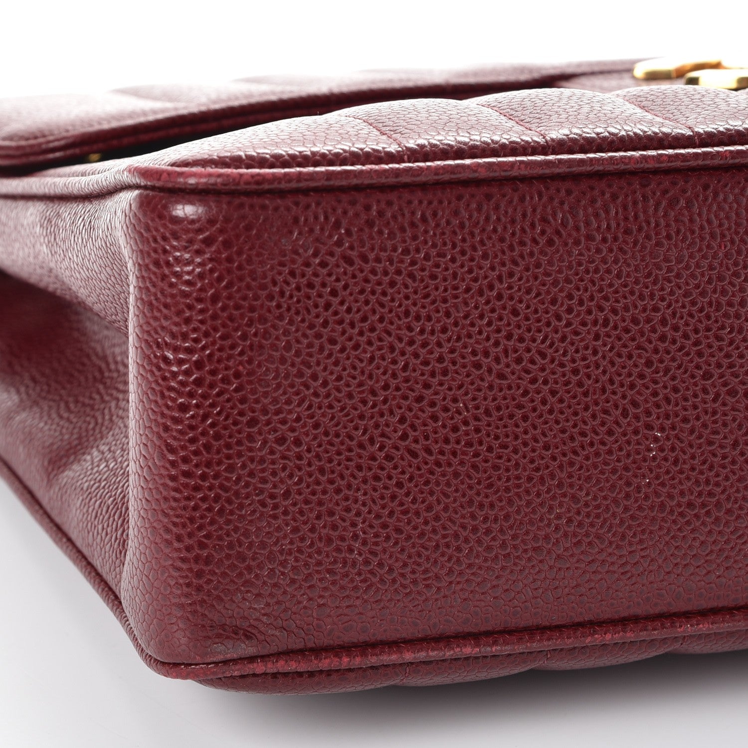 Chanel Caviar Vertical Quilt Jumbo Flap Dark Red 11 of 21