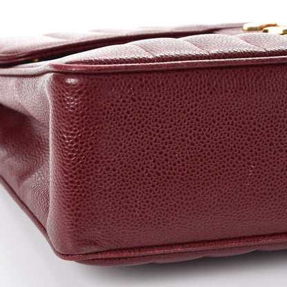 Chanel Caviar Vertical Quilt Jumbo Flap Dark Red 11 of 21