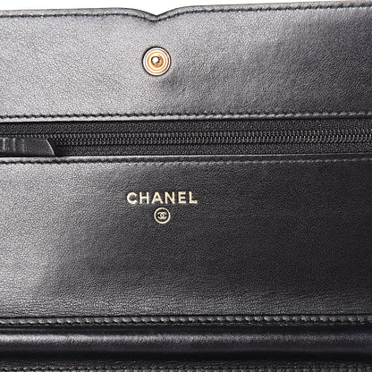 Chanel Caviar Quilted CC Filigree Wallet On Chain WOC Black 6 of 12