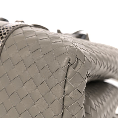 Bottega Veneta Nappa Intrecciato Snakeskin Small Flow Wave Tote Mink 8 of 18