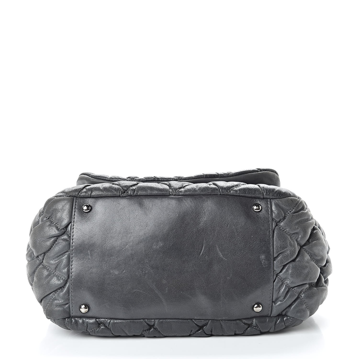 Chanel Calfskin Bubble Quilt Accordion Flap Grey 11 of 13