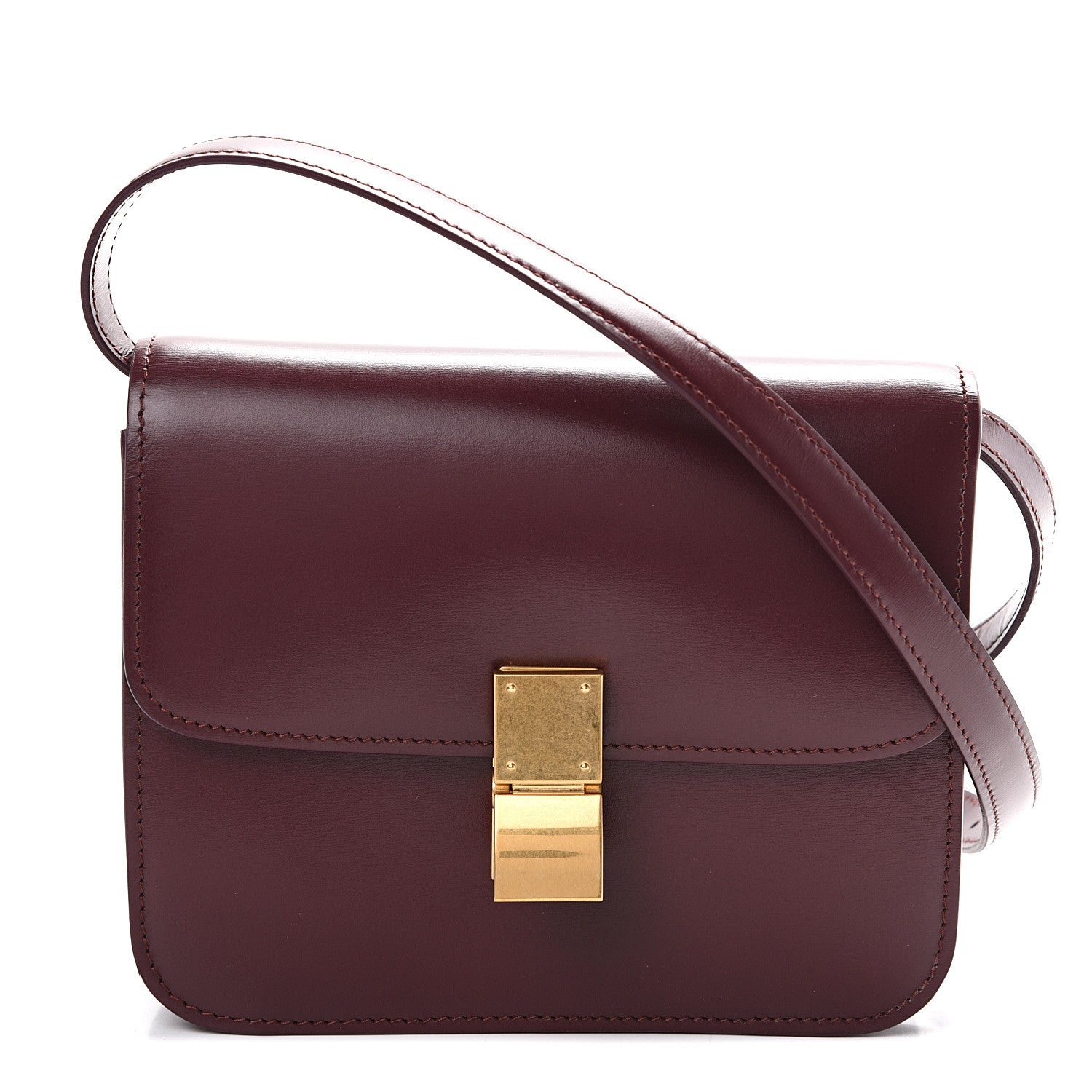 Celine Box Calfskin Teen Classic Box Flap Bag Burgundy 1 of 9