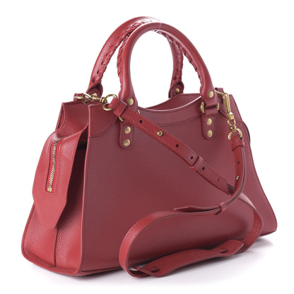 Balenciaga Grained Calfskin Neo Classic Gold Hardware S City Medium Red 3 of 9