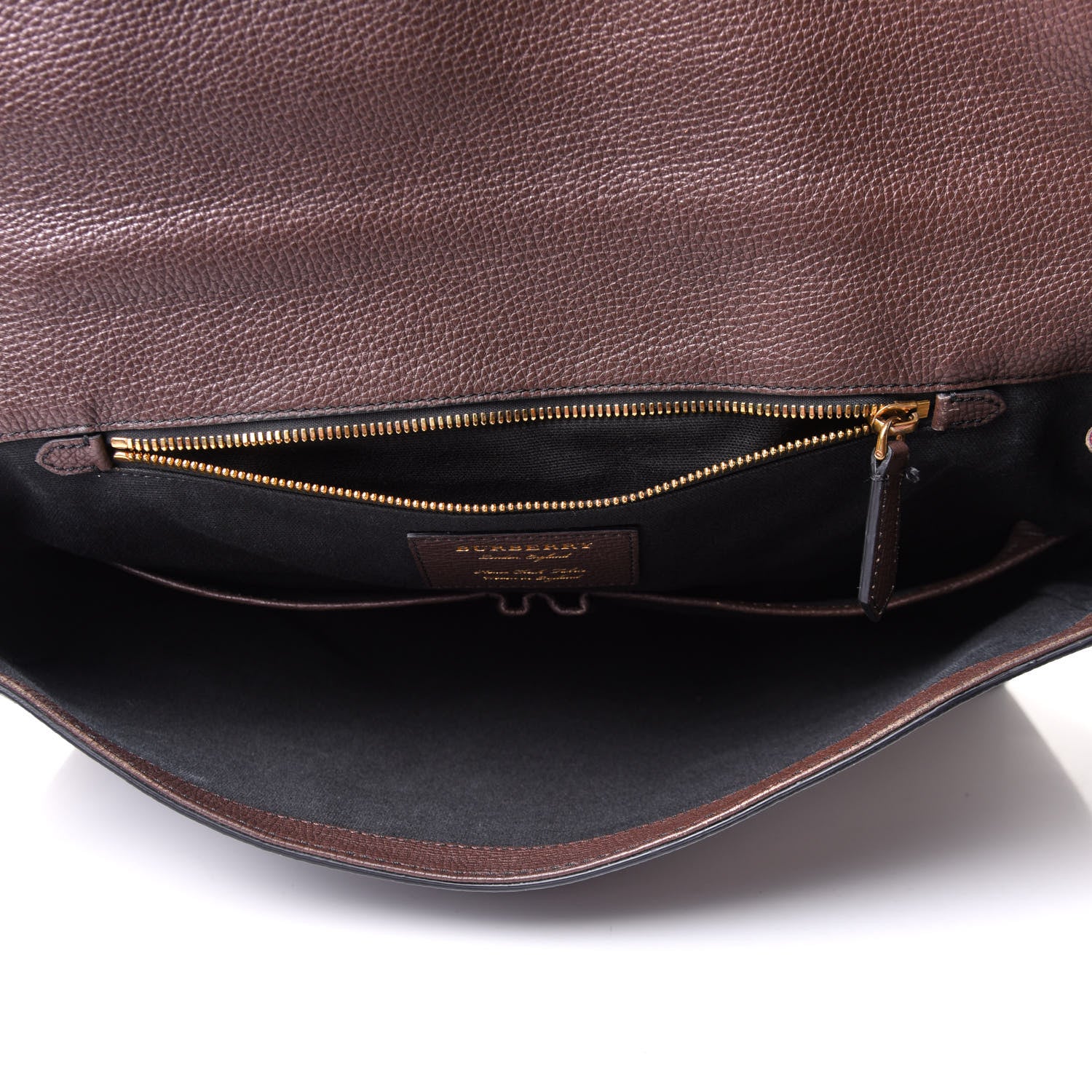 Burberry Grainy Calfskin House Check Ethan Satchel Oak Brown 5 of 13