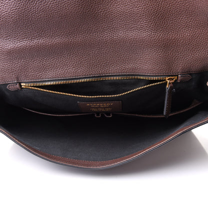 Burberry Grainy Calfskin House Check Ethan Satchel Oak Brown 5 of 13