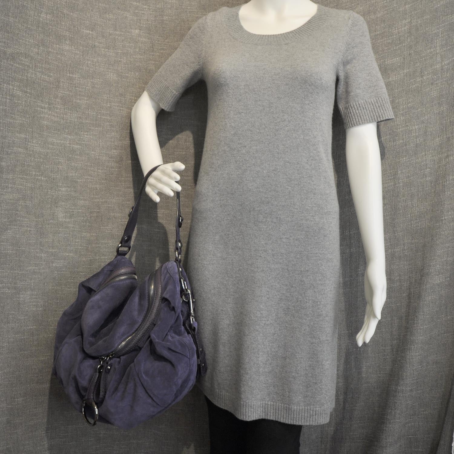 Gucci Suede Icon Bit Medium Shoulder Bag Purple 2 of 8