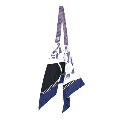 Hermes Silk Petit H Scarf And Tie Marine Black White 1 of 3