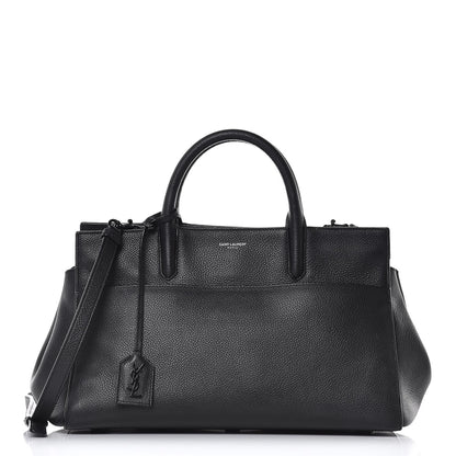 Saint Laurent Grained Calfskin Small Cabas Rive Gauche Black 1 of 15