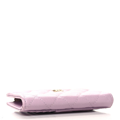 Chanel Caviar Quilted CC Zip Around Card Holder Light Purple 4 of 10