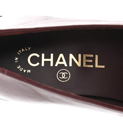 Chanel Lambskin Quilted Boy Loafers 37 Burgundy 7 of 8