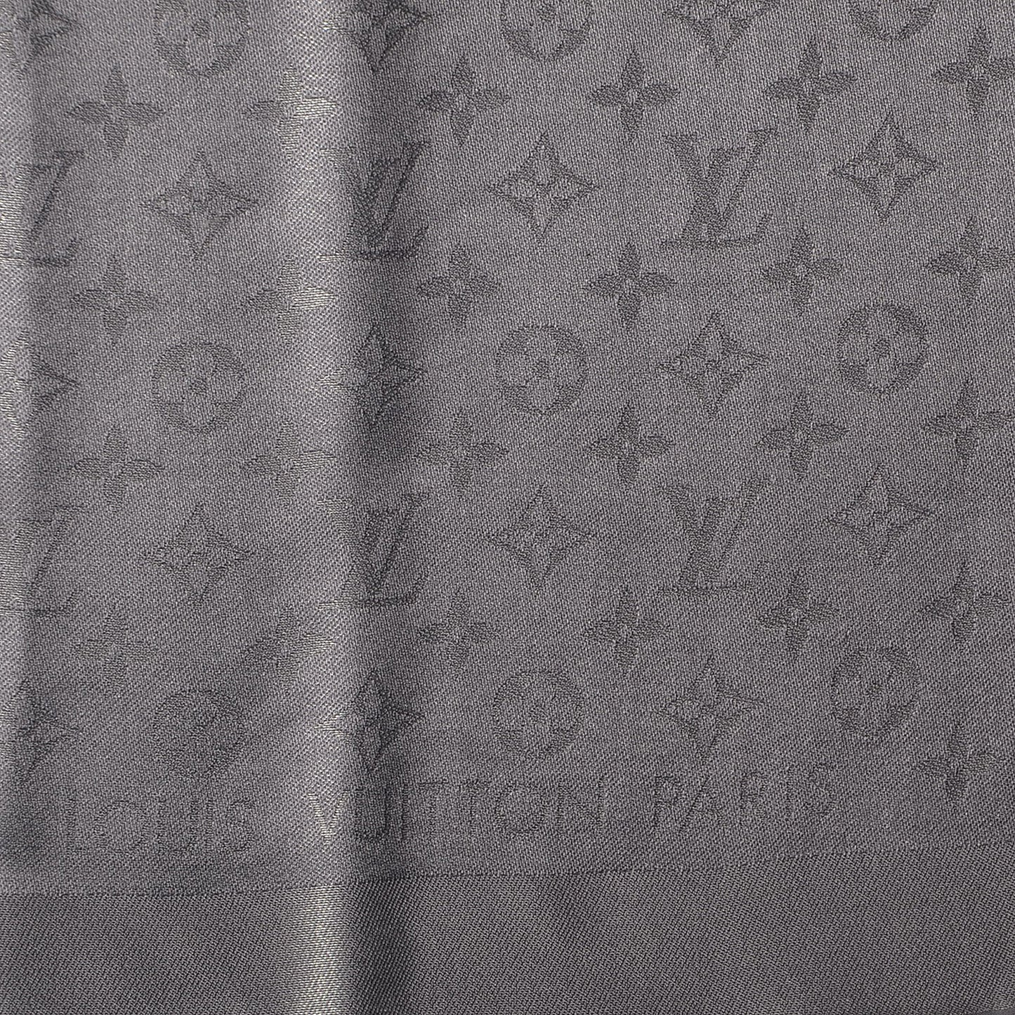 Monogram Silk Wool Shine Shawl Anthracite