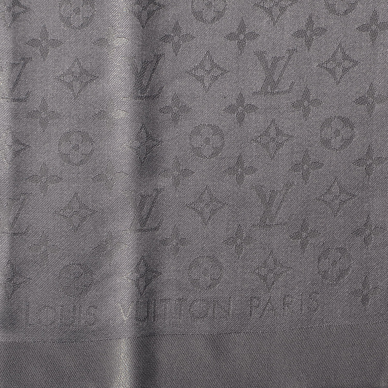 Louis Vuitton Monogram Silk Wool Shine Shawl Anthracite 1 of 5