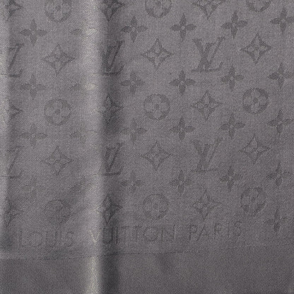 Louis Vuitton Monogram Silk Wool Shine Shawl Anthracite 1 of 5