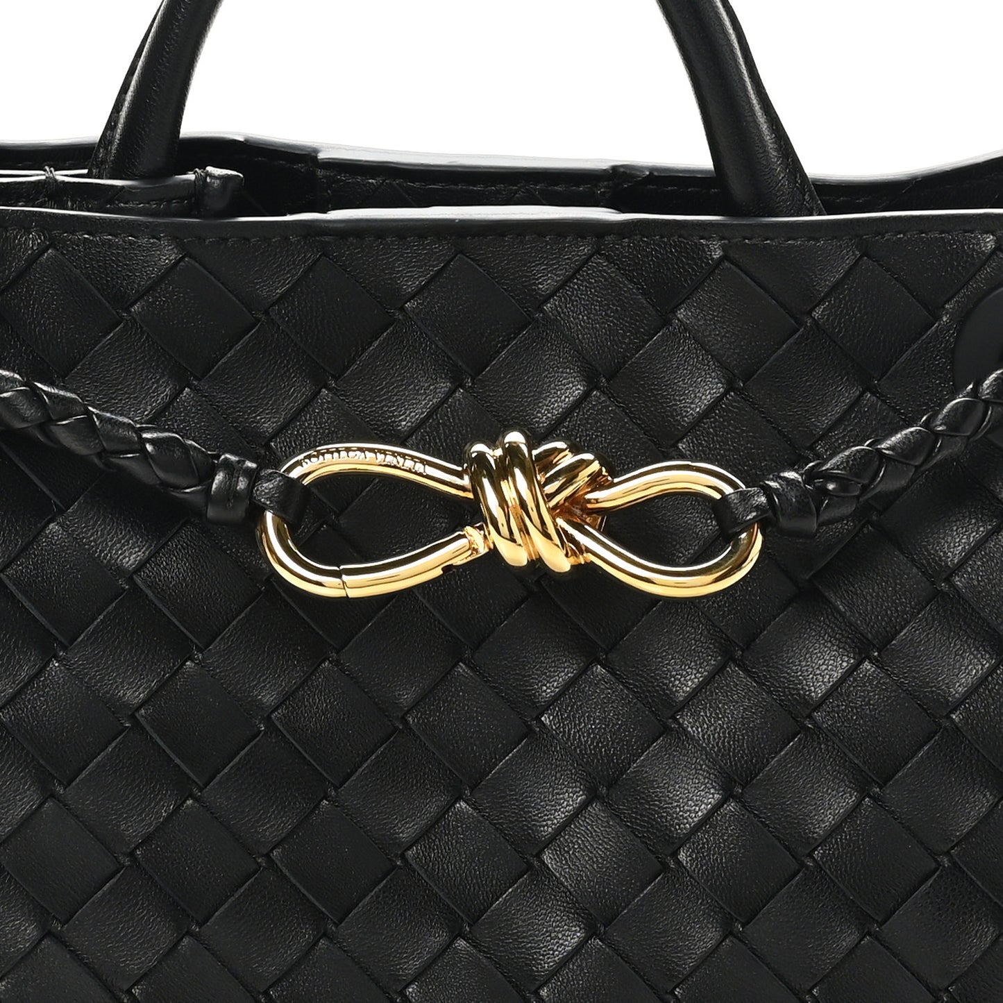 Nappa Intrecciato Small Andiamo Shoulder Bag Black