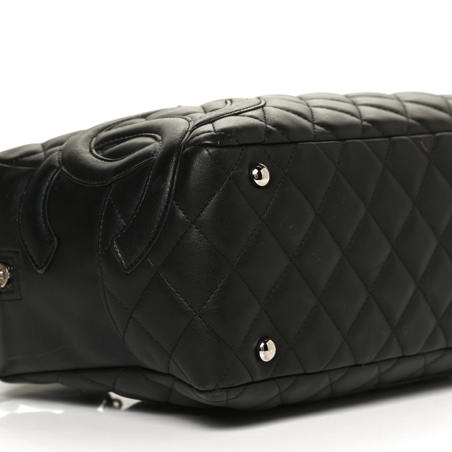 Calfskin Quilted Large Cambon Bowler Black