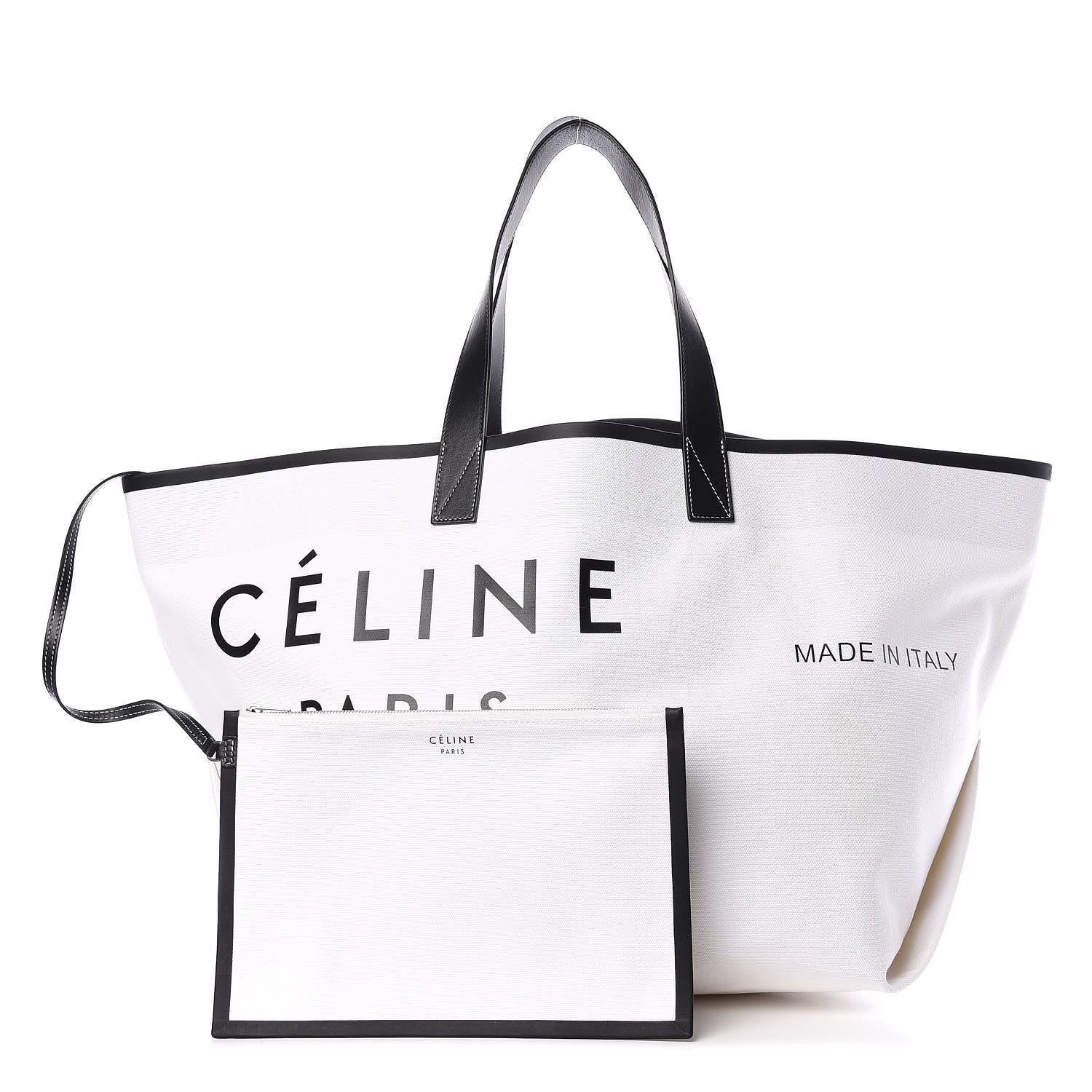 Celine Textile Medium Made In Tote Black White 1 of 15