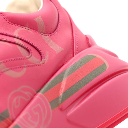 Gucci Calfskin Logo Mens Rhyton Sneakers 12.5 Box Pink 9 of 16