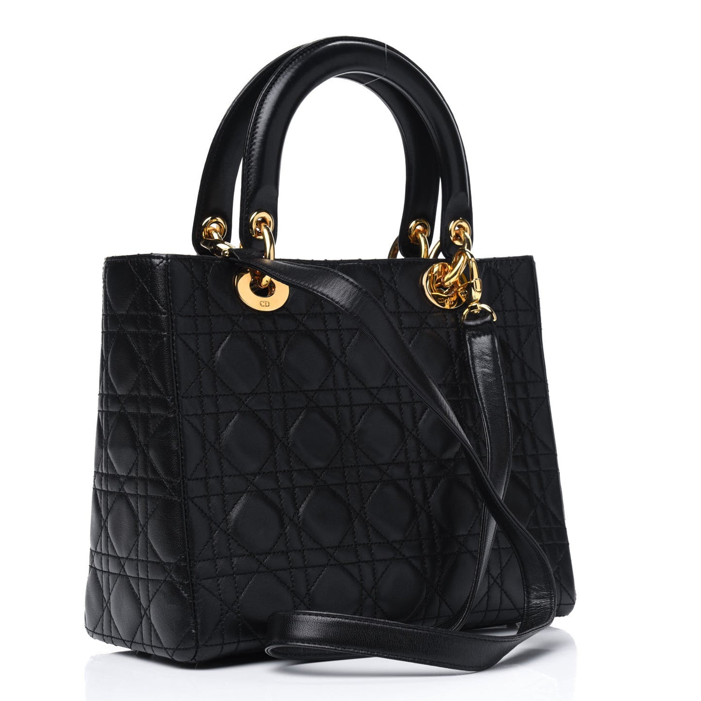 Lambskin Cannage Medium Lady Dior Black