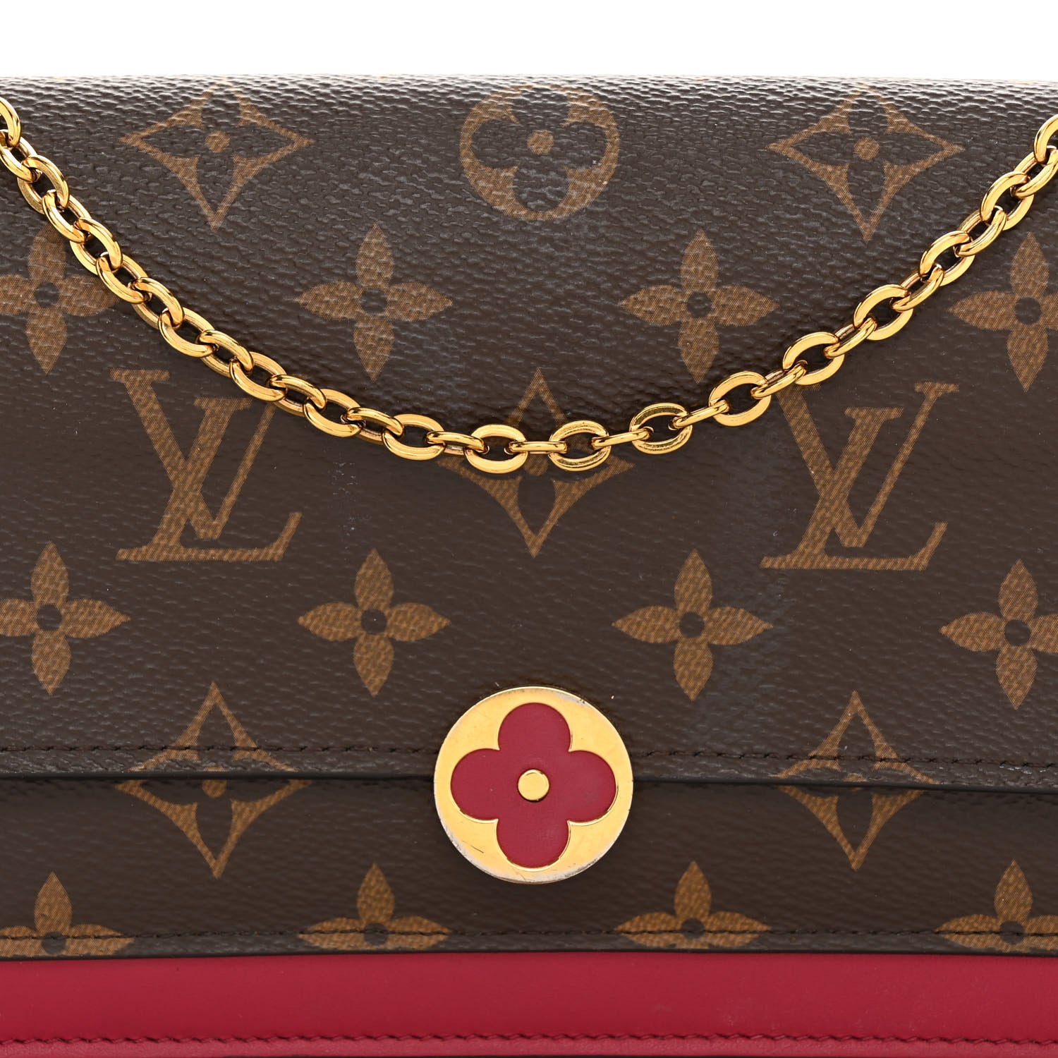 Louis Vuitton Monogram Flore Chain Wallet Fuchsia 7 of 10