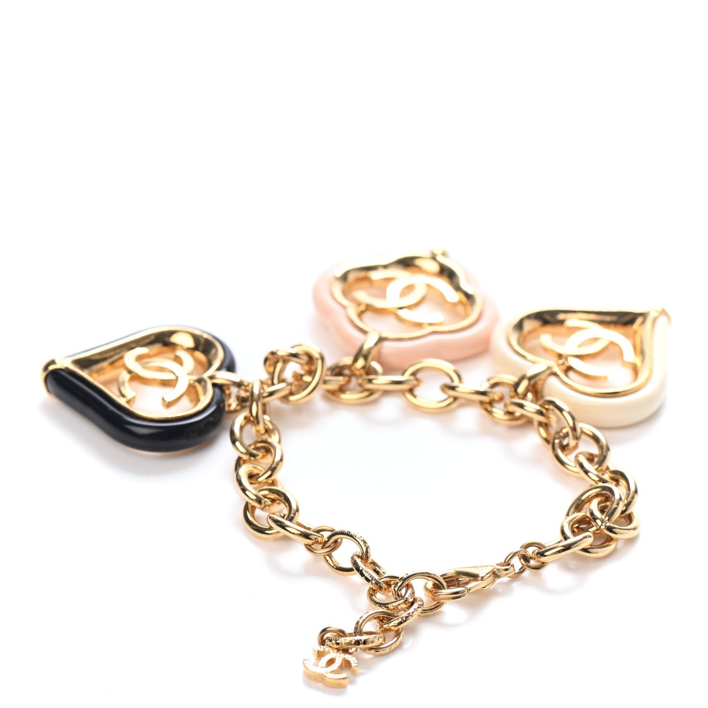 CC Charm Bracelet Gold Beige Navy