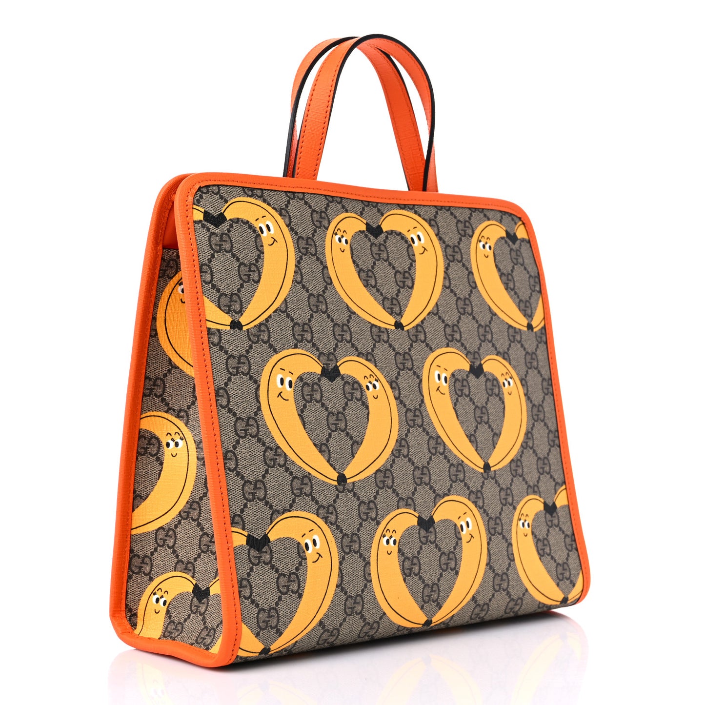 GG Supreme Monogram Banana Childrens Tote Beige Ebony Multicolor Carrot Orange
