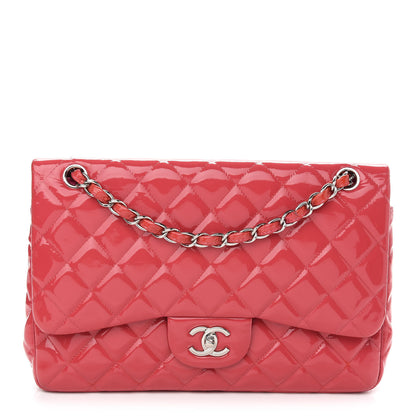 Chanel Patent Quilted Jumbo Double Flap Pink 1 of 10