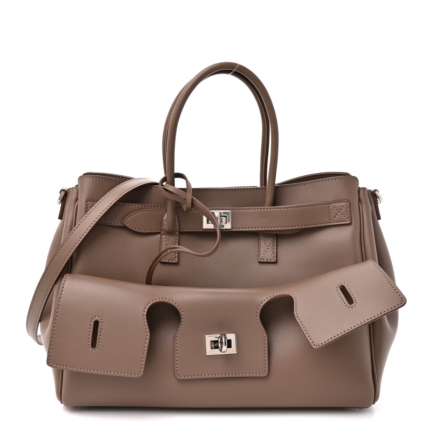 Smooth Calfskin Small Bel Air Carry All Bag Taupe