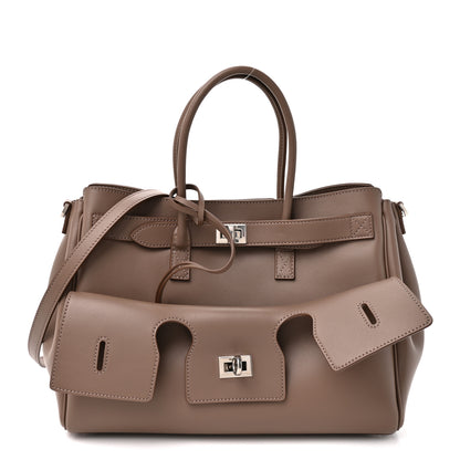 Balenciaga Smooth Calfskin Small Bel Air Carry All Bag Taupe 1 of 8