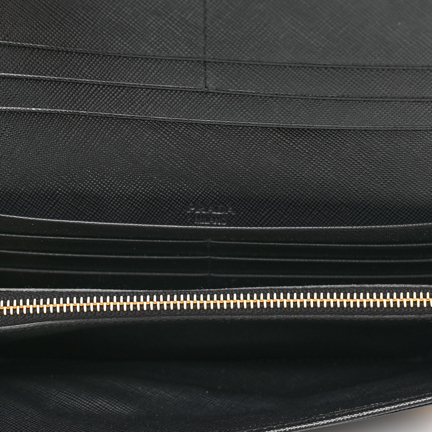 Prada Saffiano Metal Bar Continental Flap Wallet Black 6 of 7