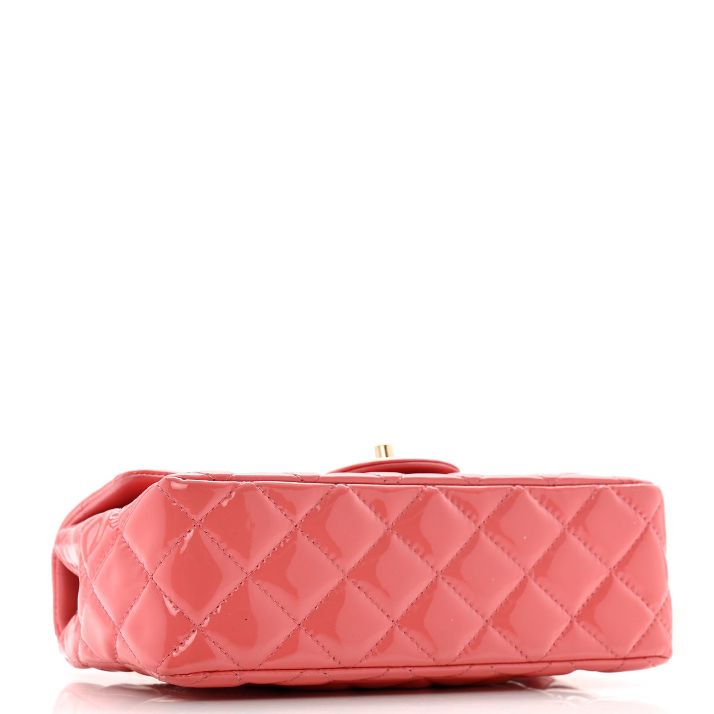 Patent Calfskin Quilted Mini Rectangular Flap Pink