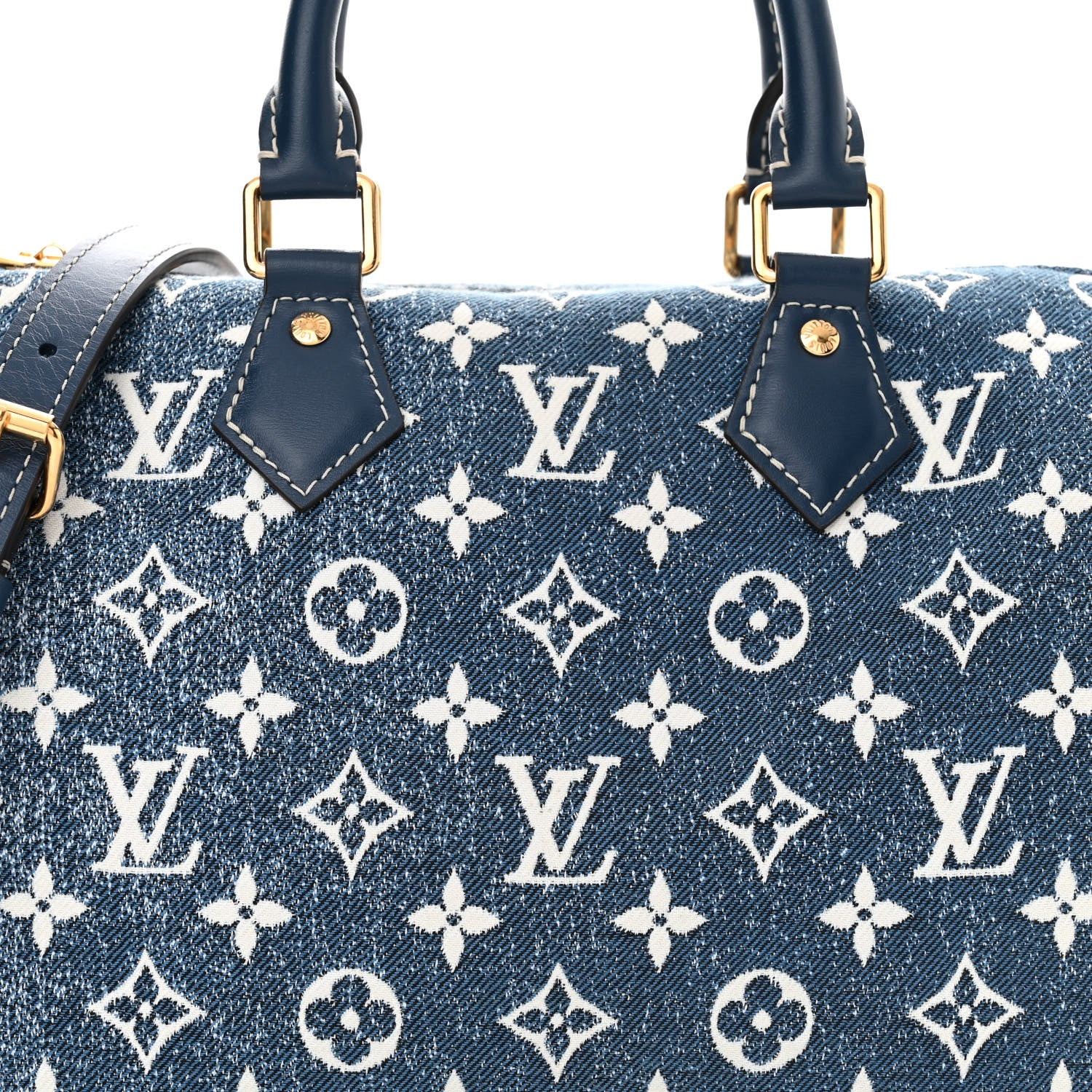 Louis Vuitton Monogram Jacquard Denim Speedy Bandouliere 25 Bleu 7 of 11