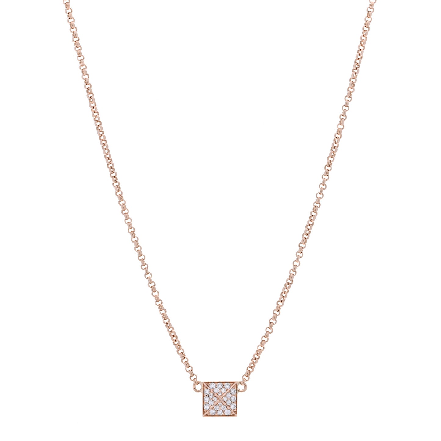 18K Rose Gold Diamond Clou d'H Pendant Necklace