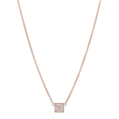 Hermes 18K Rose Gold Diamond Clou d'H Pendant Necklace 1 of 5