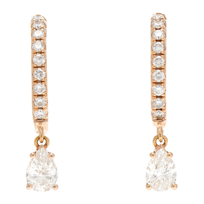 Anita Ko 18K Rose Gold Diamond Pear Drop Huggie Earrings 1 of 5