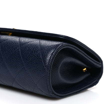 Chanel Caviar Quilted East West Flap Navy 11 of 12