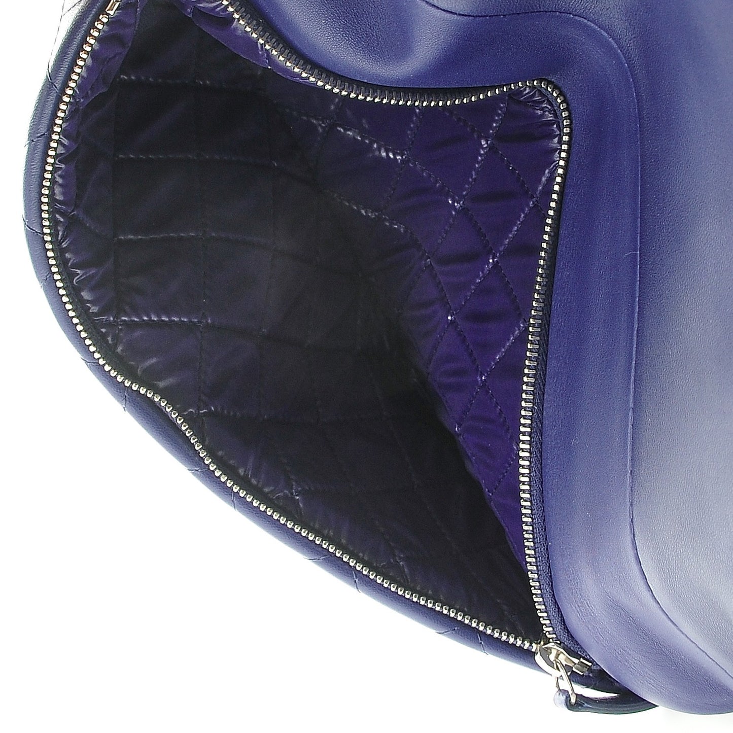 Lambskin Quilted CC Beauty Clutch Blue