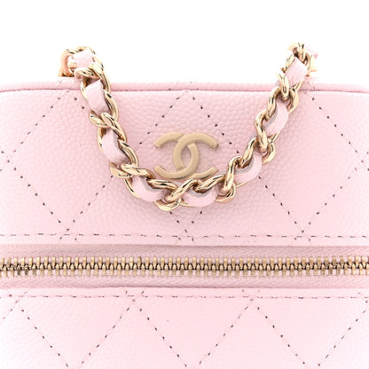 Chanel Caviar Quilted Phone Holder With Chain Light Pink 8 of 11