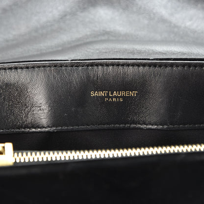 Saint Laurent Velvet Y Quilted Monogram Small Loulou Chain Satchel Black 8 of 12