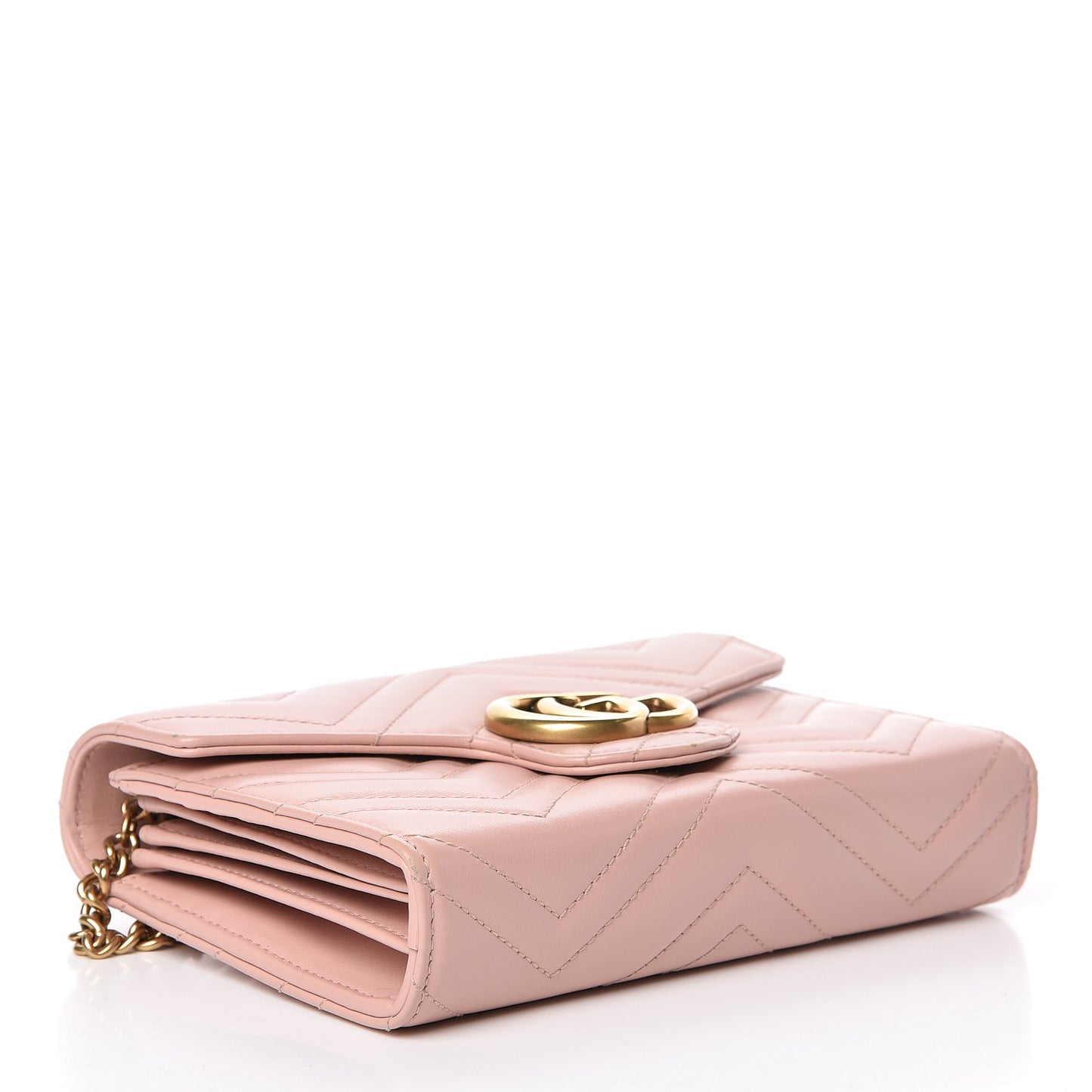 Calfskin Matelasse GG Marmont Chain Wallet Perfect Pink