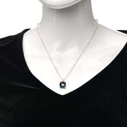 David Yurman 18K Yellow Gold Diamond Hampton Blue Topaz 11mm Chatelaine Pendant Necklace 2 of 4