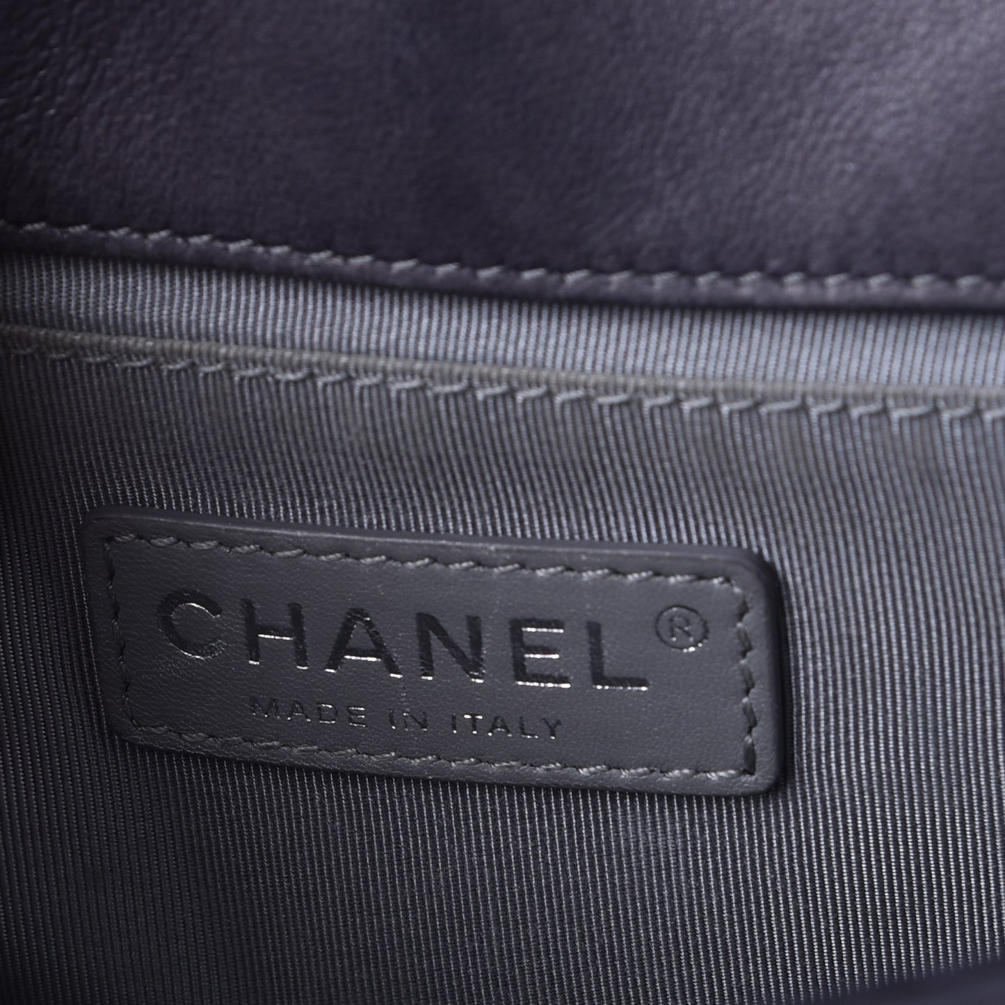 Lambskin Quilted Small Boy Flap Dark Grey