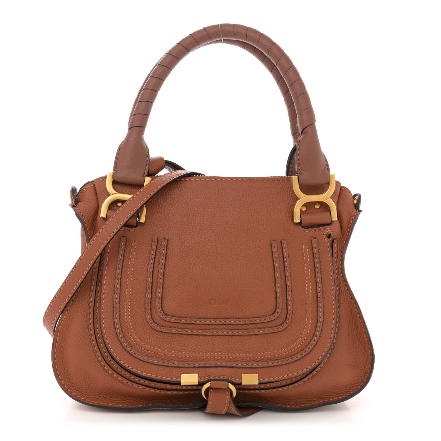 Chloe Calfskin Small Marcie Satchel Tan 1 of 15