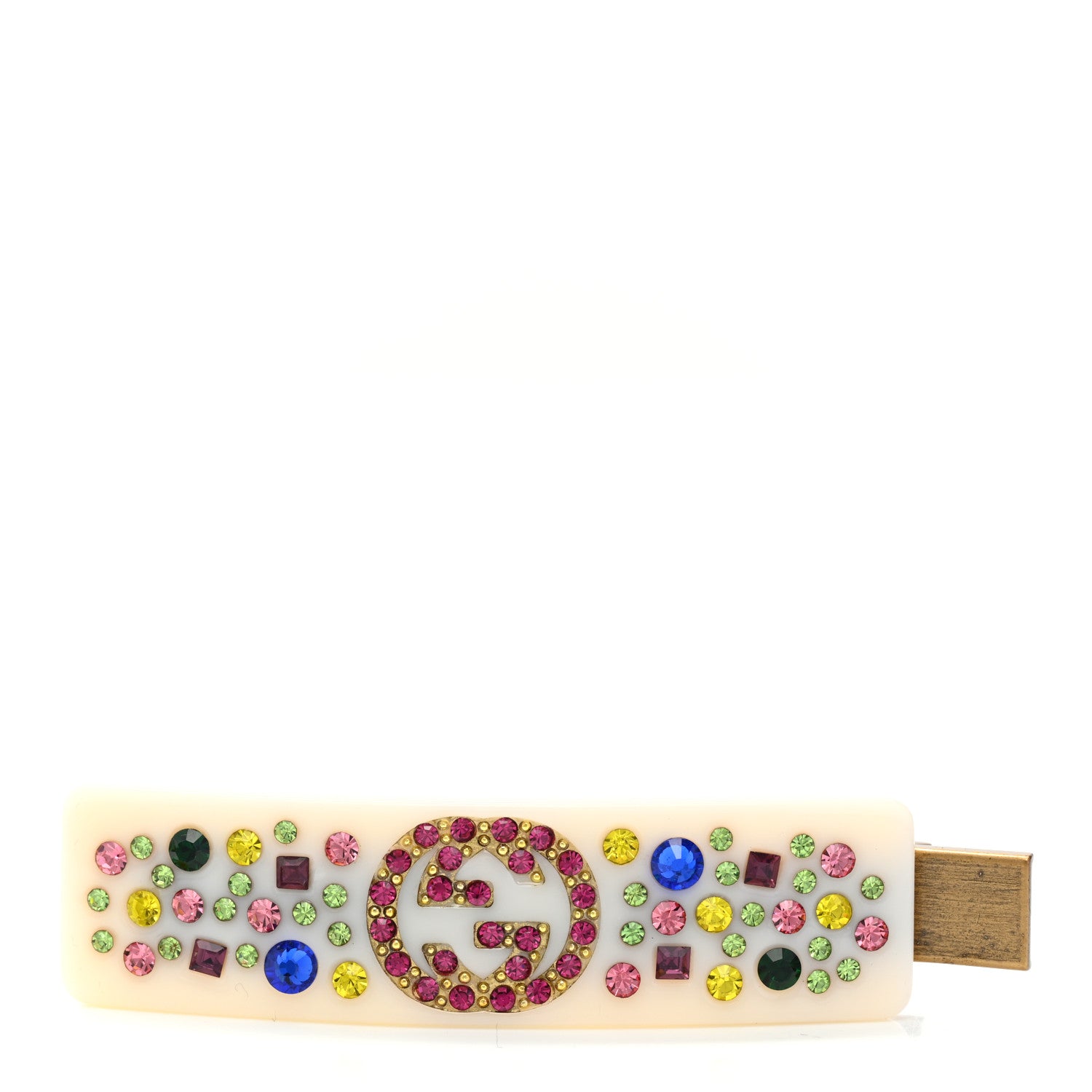 Gucci Resin Crystal Embellished GG Hair Clip Multicolor 1 of 4