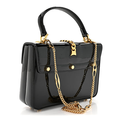 Gucci Mousse Top Patent Mini Sylvie 1969 Top Handle Bag Black 3 of 13