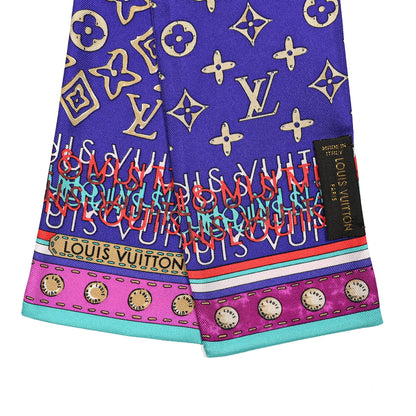 Louis Vuitton Silk Monogram Map Bandeau Blue Lagon 3 of 5