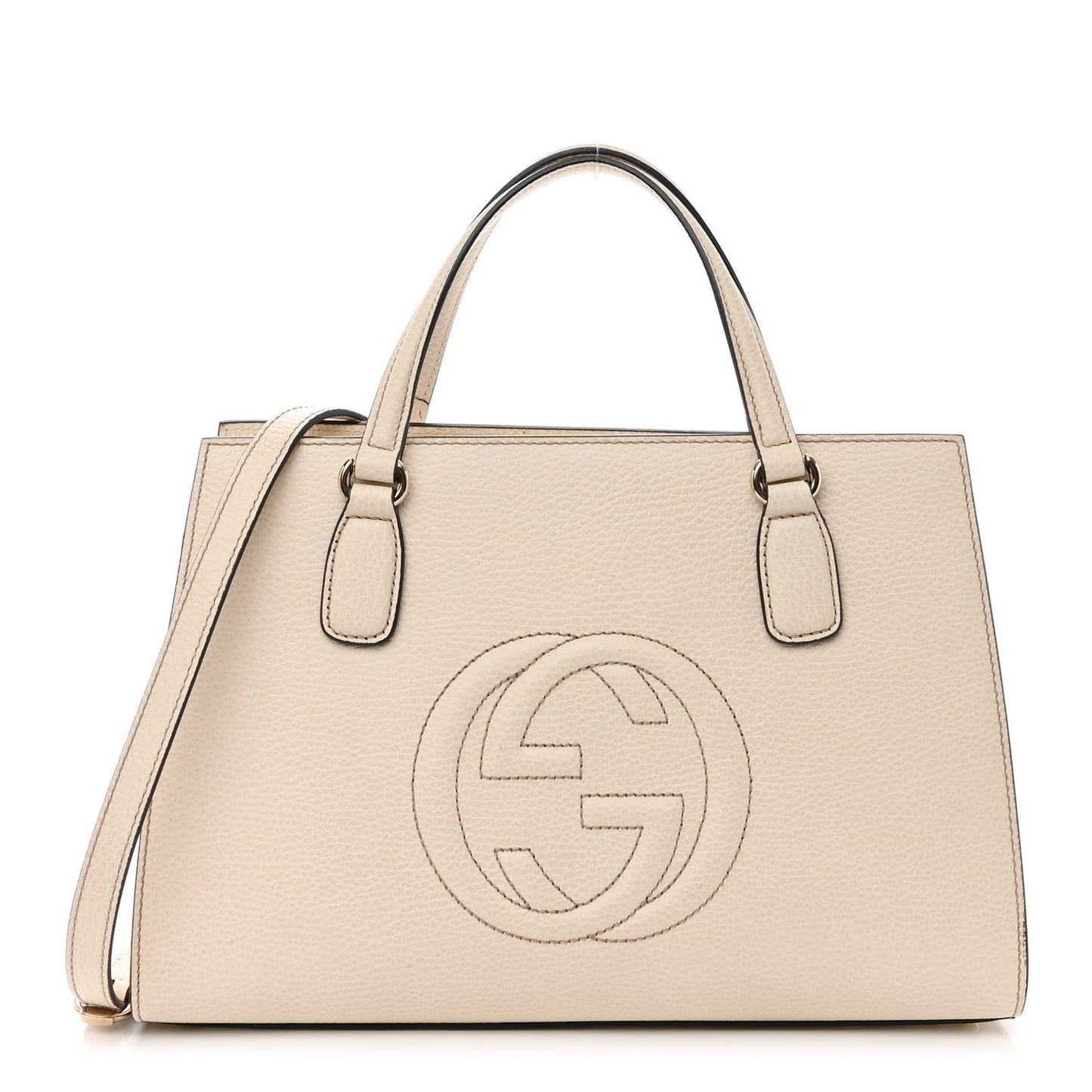 Dollar Calfskin Medium Soho Top Handle Satchel Ivoire